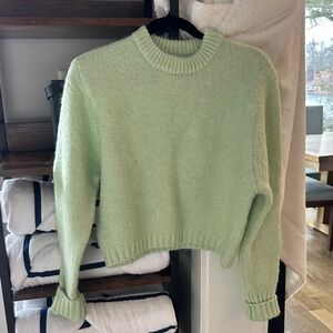 Zara Light Green Crew Neck Sweater